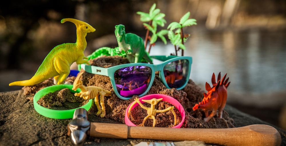 Goodr OG Active Sunglasses - Electric Dinotopia Carnival