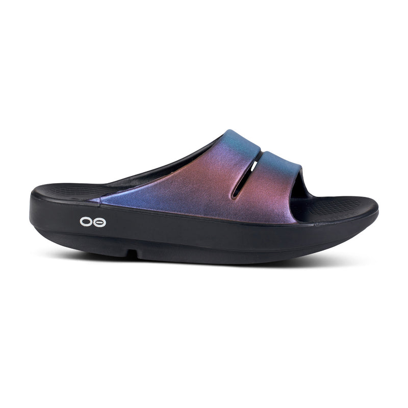 OOFOS Women's OOahh Luxe Slide - Midnight Spectre