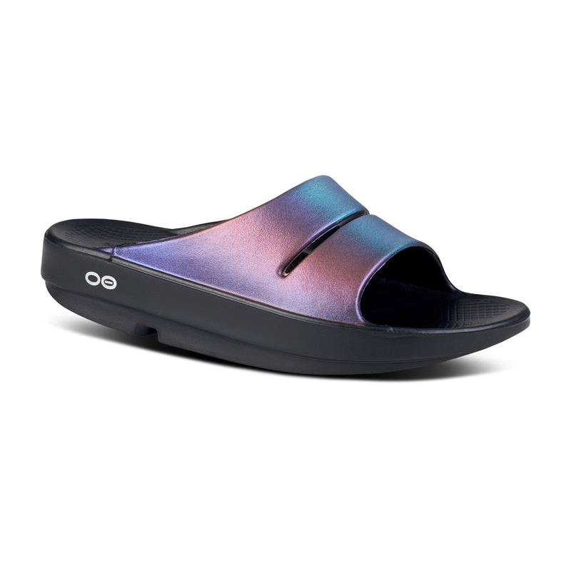 OOFOS Women's OOahh Luxe Slide - Midnight Spectre