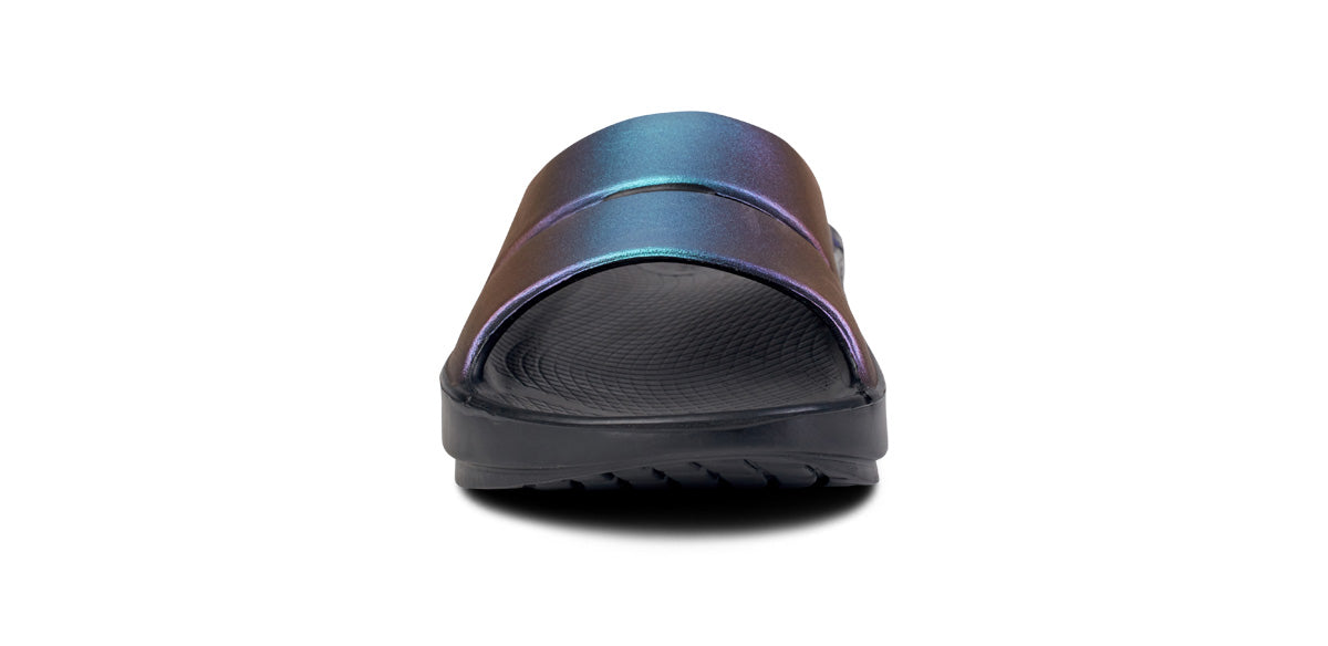 OOFOS Women&#39;s OOahh Luxe Slide - Midnight Spectre