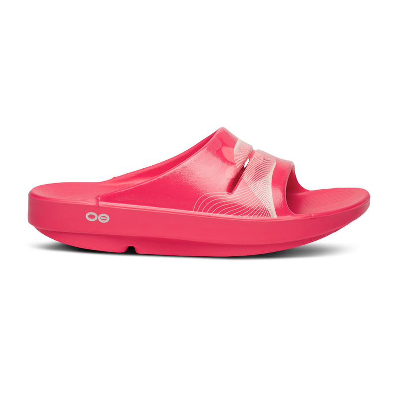 OOFOS Women's OOahh Slide - Neon Berry Breeze