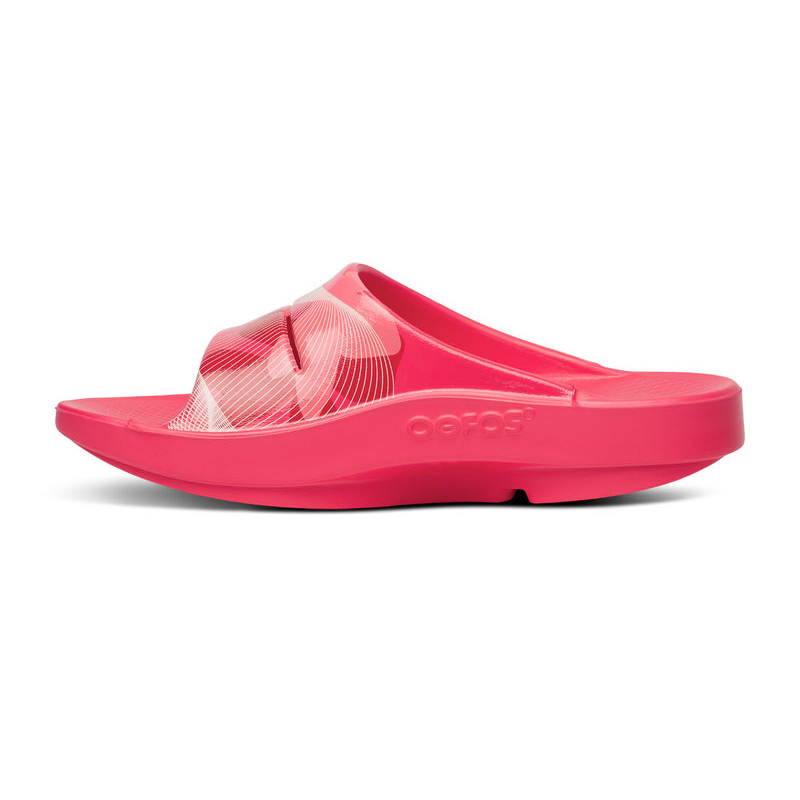 OOFOS Women's OOahh Slide - Neon Berry Breeze