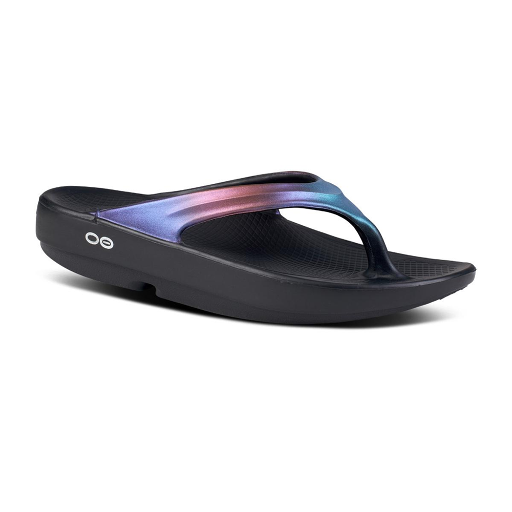 OOFOS Women&#39;s OOlala Luxe Thong - Midnight Spectre
