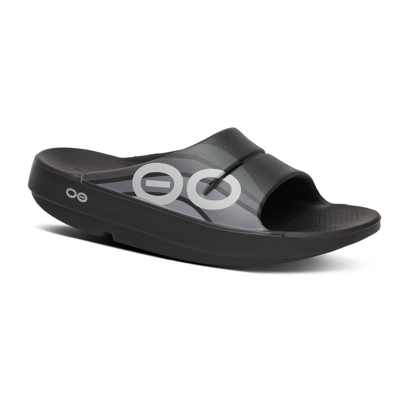 OOFOS Men's OOahh Sport Slide - Black Wave