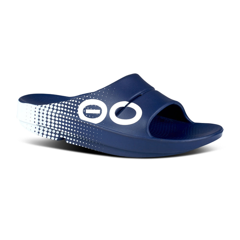 OOFOS Women's OOahh Sport Slide - Navy Matrix