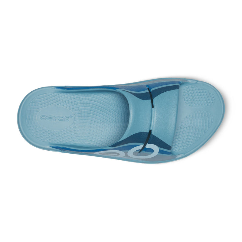 OOFOS Women's OOahh Sport Slide - Ocean Blue Wave