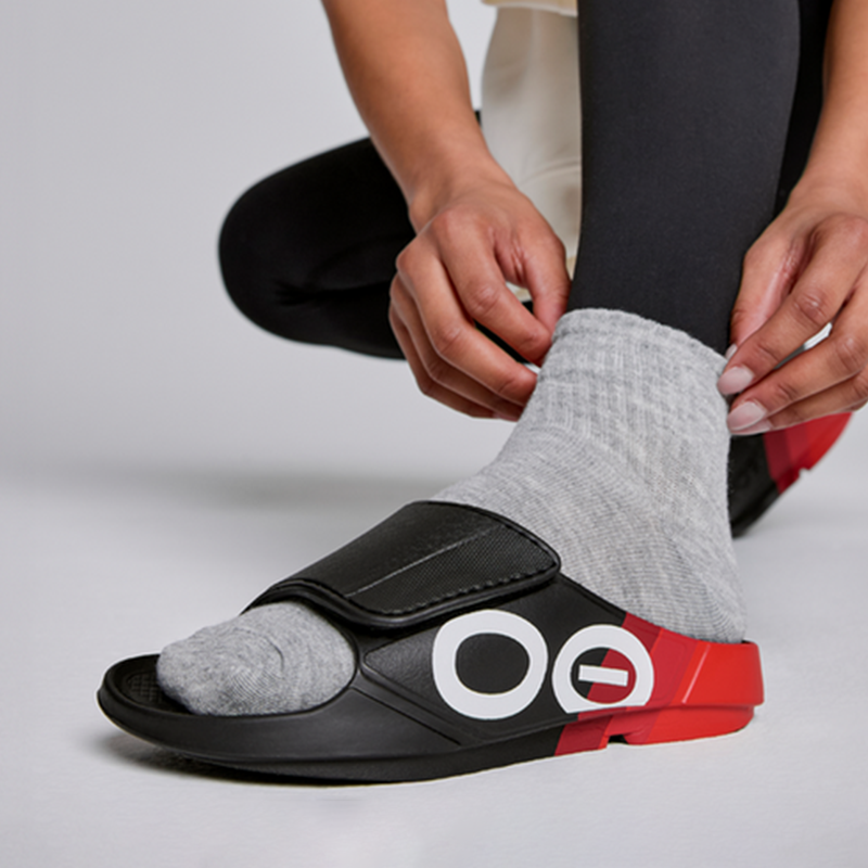 OOFOS Women's OOahh Sport Flex LTD Edition Slide - Fire Rally