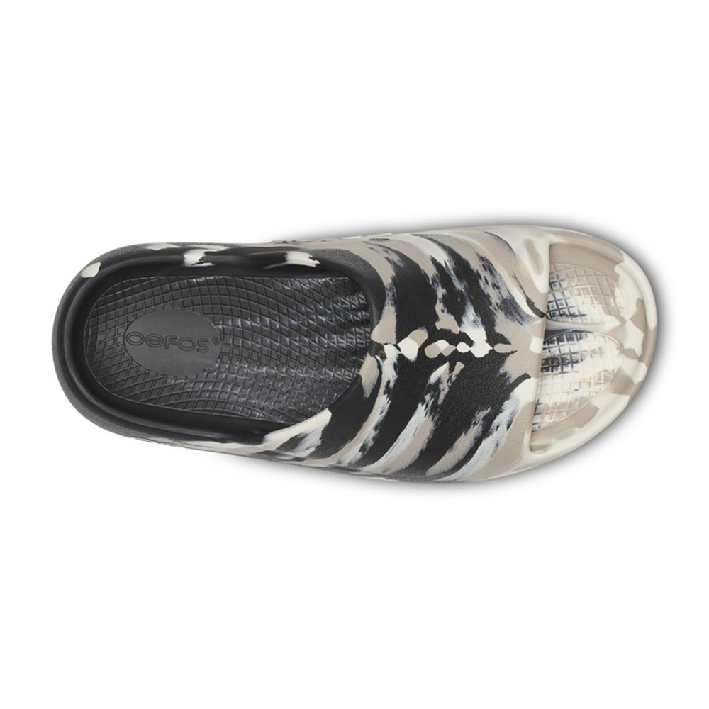 OOFOS Women's OOahh PLUS - Marble Black Nomad