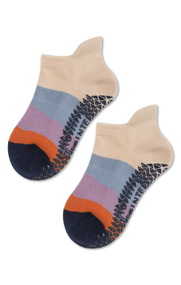 Pointe Studio Layered Stripe Full Foot Grip Sock