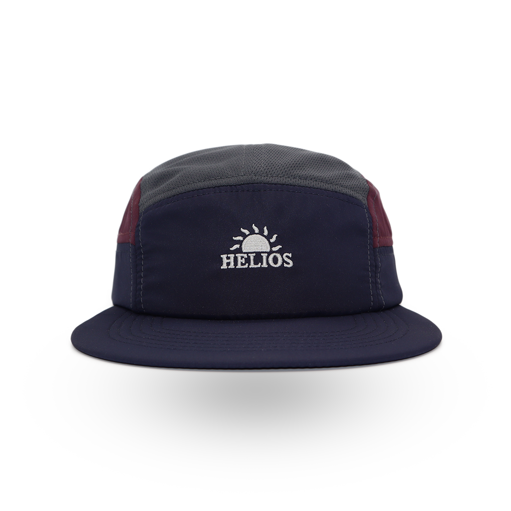 Helios Headwear Ultralight 7 Panel Soft Brim Cap - Charcoal Burgundy